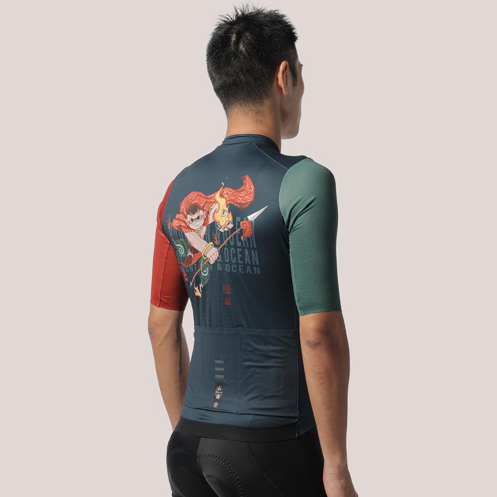 MYSENLAN Asian Art Men's Cycling Jersey (Short Sleeve) - Red Child