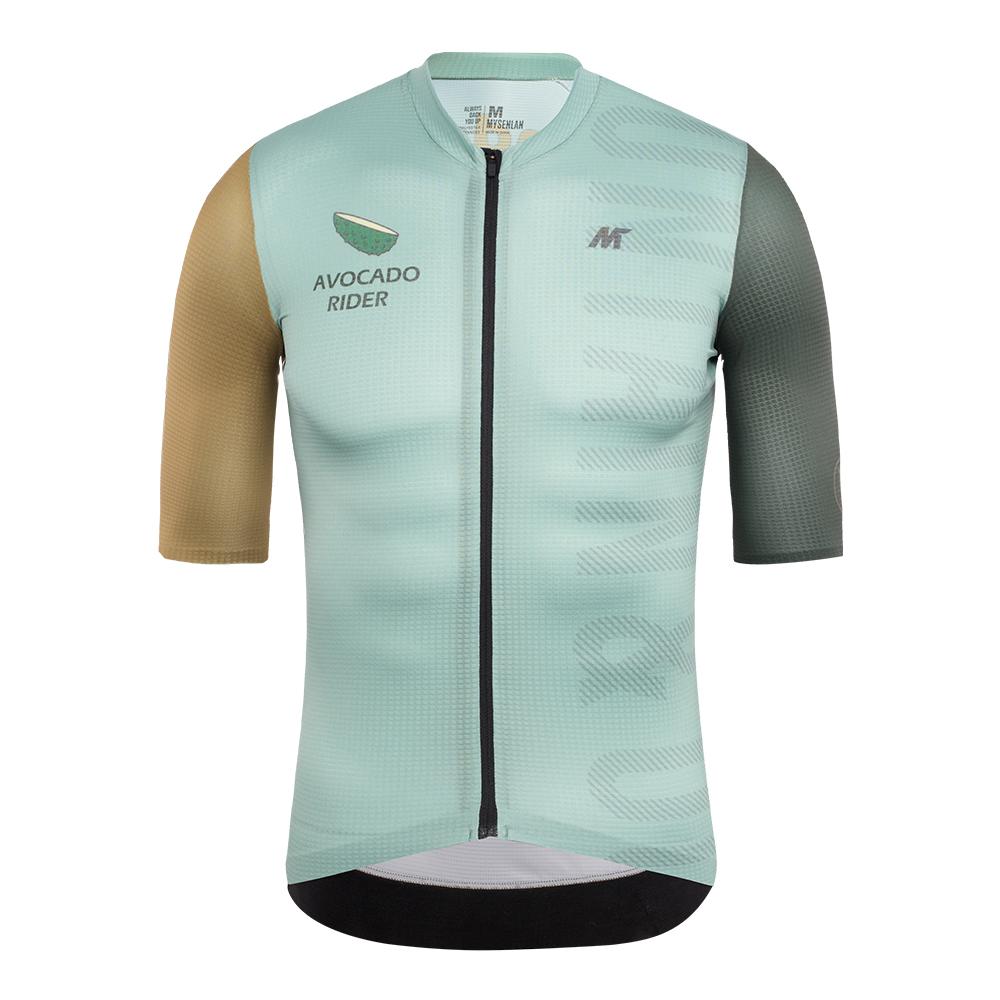 MYSENLAN Asian Art Men's Cycling Jersey (Short Sleeve) - Avocado Rider