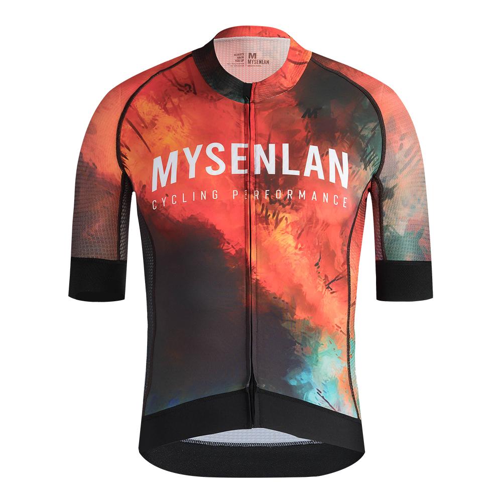 MYSENLAN Forest/Volcano Men's Cycling Jersey (Short Sleeve)