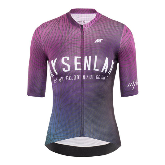 MYSENLAN Asian Art Women's Cycling Jersey (Short Sleeve) - Neon Wave