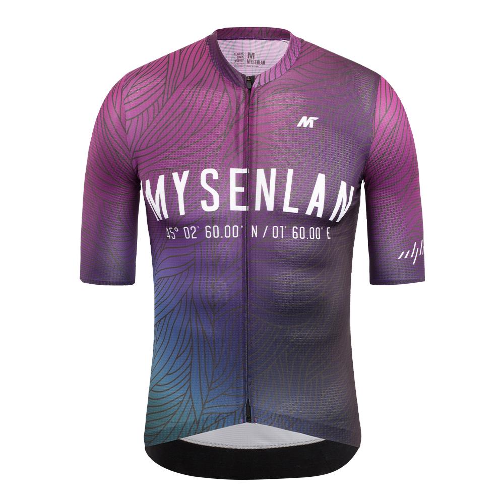 MYSENLAN Asian Art Men's Cycling Jersey (Short Sleeve) - Neon Wave