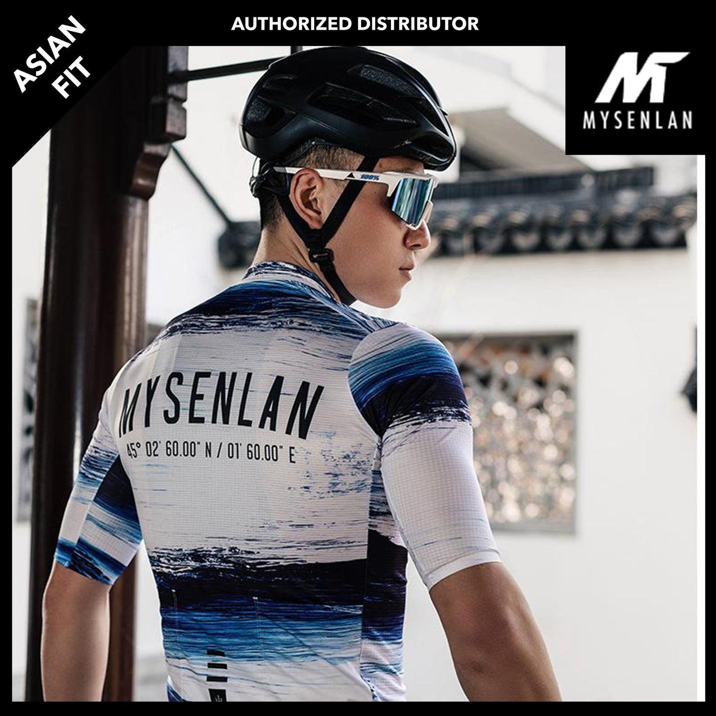 MYSENLAN Asian Art Men's Cycling Jersey (Short Sleeve) - Tsunami