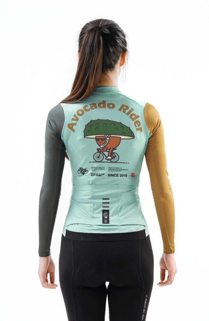 MYSENLAN Asian Art Women's Cycling Jersey (Long & Short Sleeves) - Avocado Rider