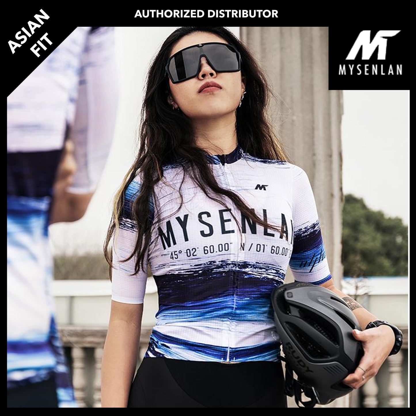 MYSENLAN Asian Art Women's Cycling Jersey (Short Sleeve) - Tsunami