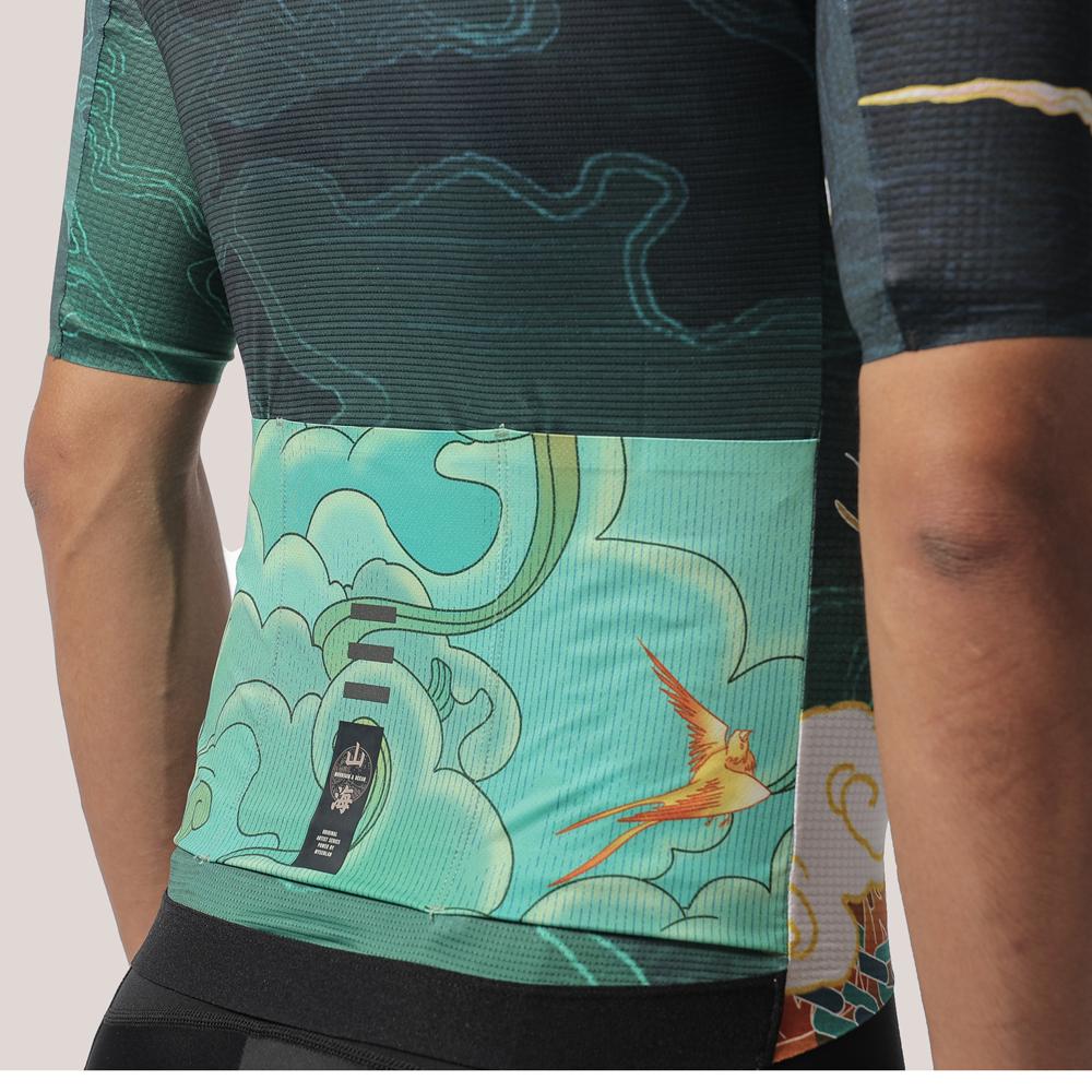 MYSENLAN Asian Art Men's Cycling Jersey (Short Sleeve) - Heavenly Hound