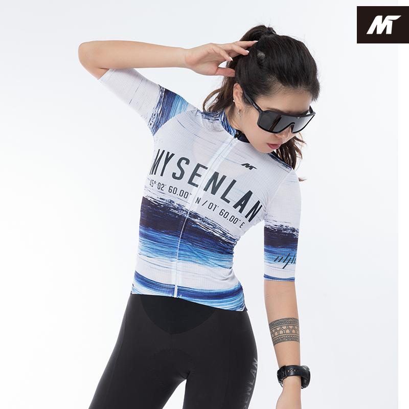 MYSENLAN Asian Art Women's Cycling Jersey (Short Sleeve) - Tsunami