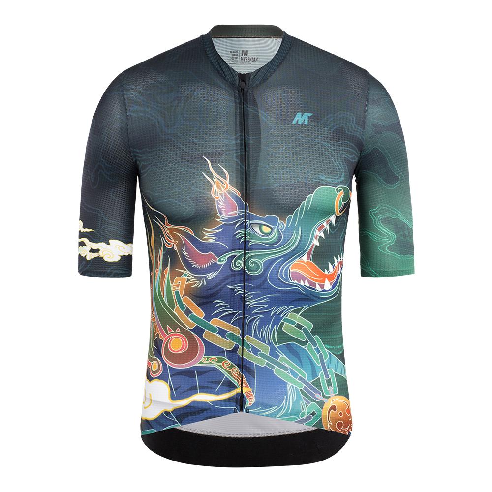 MYSENLAN Asian Art Men's Cycling Jersey (Short Sleeve) - Heavenly Hound