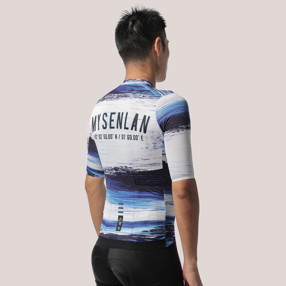 MYSENLAN Asian Art Men's Cycling Jersey (Short Sleeve) - Tsunami