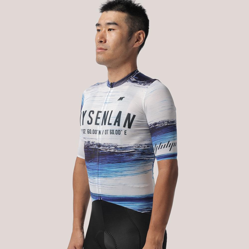 MYSENLAN Asian Art Men's Cycling Jersey (Short Sleeve) - Tsunami