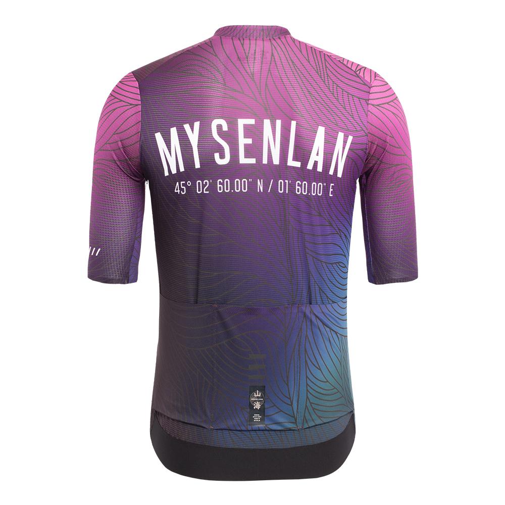 MYSENLAN Asian Art Men's Cycling Jersey (Short Sleeve) - Neon Wave