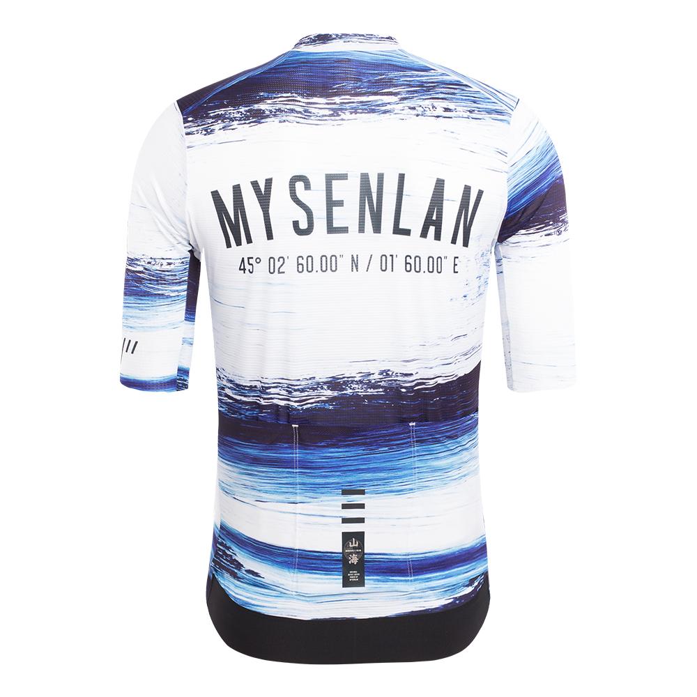 MYSENLAN Asian Art Men's Cycling Jersey (Short Sleeve) - Tsunami